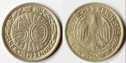 50 Reichpfennig 1928 D Deutsches Reich Weimar - Jäger 324   (r1116 - 50 Rentenpfennig & 50 Reichspfennig