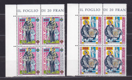 1992 Vaticano Vatican SAN GIUSEPPE BENEDETTO COTTOLENGO 4 Serie Di 2 Valori Quartina MNH** Block 4 - Neufs