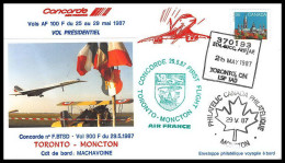 0061 Concorde 20/05/1987 Toronto Moncton Canada Lettre Premier Vol First Flight Airmail Cover Luftpost - Concorde