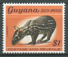 Guyana 1968 Einheimische Tierwelt Nagetier Paka 313 Postfrisch - Guyana (1966-...)