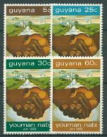 Guyana 1972 Mohammeds Geburtstag Moschee 418/21 Postfrisch - Guyana (1966-...)