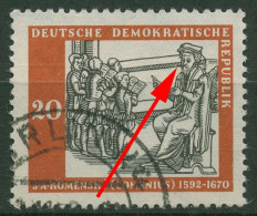 DDR 1958 300 J. Opera Didactica Omnia Mit Plattenfehler 644 F 1 Gestempelt - Varietà E Curiosità