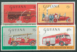 Guyana 1977 Feuerschutz Feuerwehr 522/25 Postfrisch - Guyana (1966-...)