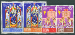 Guyana 1973 Weihnachten Glasfenster Musiker 447/50 Postfrisch - Guyana (1966-...)