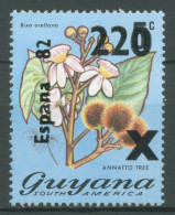 Guyana 1981 Fußball-WM Spanien Blumen MiNr.632 Mit Aufdruck 680 Postfrisch - Guyana (1966-...)