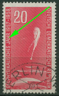 DDR 1958 Geophysikalisches Jahr Mit Plattenfehler 616 F 45 Mit Sonderstempel - Errors & Oddities