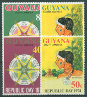 Guyana 1974 Tag Der Republik Indianer 451/54 Postfrisch - Guyana (1966-...)