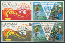 Guyana 1970 25 Jahre Vereinte Nationen UNO Goldwäscher 376/79 Postfrisch - Guyana (1966-...)