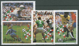 Guyana 1989 Fußball-WM Italien 3059/62 Postfrisch - Guyana (1966-...)