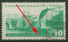 DDR 1958 Landwirtschaft Mit Plattenfehler 629 F 22 Gestempelt, Rückseite Fleckig - Errors & Oddities