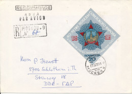 USSR Registered Cover Sent To Germany DDR 7-6-1985 Single Franked - Storia Postale