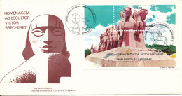 Brazil FDC 22-2-1984 Sculpture Of Victor Brecheret Souvenir Sheet With Cachet - FDC