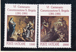 1991 Vaticano Vatican SANTA BRIGIDA Serie Di 2 Valori MNH** - Neufs