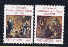 1991 Vaticano Vatican SANTA BRIGIDA Serie Di 2 Valori MNH** - Neufs