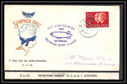 41715 Groningen 1962 Schiphol Fisa Ballon Luftshiff Pays-Bas (Netherlands) Aviation Poste Aérienne Airmail Lettre Cover - Airmail