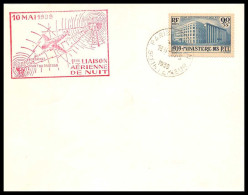 41450 N°424 PTT 1ére Liaison Aérienne De Nuit PARIS/ PAU 1939 Poste Aérienne Airmail Lettre Cover - First Flight Covers