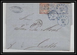 41055 Lettre LAC Allemagne (Deutschland) Bremen Par Prusse Forbach 1868 Pour Cette Sète Herault France  - Bremen