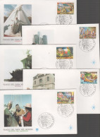 VATICANO - 1988 - Viaggi Di Giovanni Paolo II Nel 1987 - 5x FDC - FDC