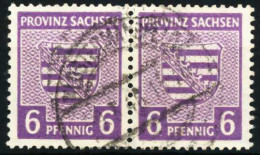 SBZ PROV. SACHSEN Nr 76Ya Zentrisch Gestempelt WAAGR PAAR X65952A - Altri & Non Classificati