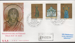 VATICANO - 1988 - Millenario Del Battesimo Della Rus' Di Kiev - FDC Tre Stelle - Viaggiata - FDC