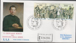 VATICANO - 1988 - Centenario Della Morte Di S.Giovanni Bosco - FDC Tre Stelle - Viaggiata - FDC