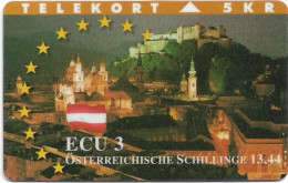 Denmark - Tele Danmark (magnetic) - Ecu - Austria - TDP084 - 09.1996, 700ex, Used - Denmark