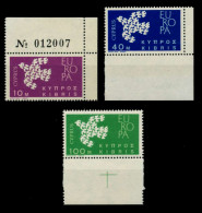 ZYPERN 1961 Nr 197-199 Postfrisch ECKE-ORE X92E13A - Ongebruikt