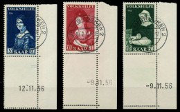 SAARLAND 1956 Nr 376BrL-378BrL Zentrisch Gestempelt ECKE-URE X79C48A - Oblitérés