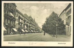 AK Wiesbaden, Blick In Die Wilhelmstrasse  - Wiesbaden