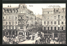 AK Berlin, Unter Den Linden, Ecke Friedrichstrasse, Café Bauer, Kranzlerecke  - Mitte