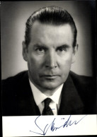 CPA Politiker Gerhard Schröder, Vorsitzender Des Auswärtigen Ausschusses, Portrait, Autogramm - Figuren