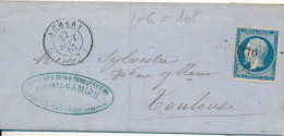 Vrignes Aux Bois (Ardennes) Lettre De 1857 Cachet De Donchery PC 1116 Facture De Ferronneries - Ambulants Au Dos - 1853-1860 Napoleon III