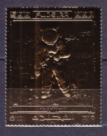 1970 Fujaira Lollini 4500 Gold Famous Photograph Of Aldrin On The Moon 18,00 € - Azië