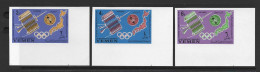 Yemen Kingdom Of 1965 ITU Telecommunication Satellite Set Of 3 Imperforate Marginal MNH - Yemen