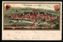 Lithographie Dinkelsbühl, Teilansicht Im Jahre 1632, PP 15 F6, Ganzsache Bayern  - Cartoline