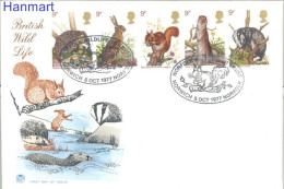 United Kingdom Of Great Britain & Northern Ireland 1977 Mi 745-749 FDC  (FDC ZE3 GBRfun745-749) - Conigli