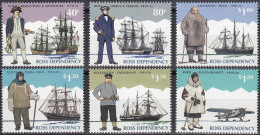 ROSS DEP. 1995 Antarctic Explorers, Set Of 6 MNH - Spedizioni Antartiche