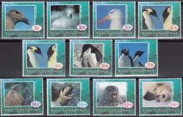 ROSS DEP. 1994 Antarctic Birds & Seals, Set Of 11 MNH - Fauna Antartica