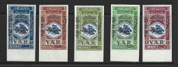 Yemen 1963 Republic Airmail Overprints On 1939 Arab Alliance Set Of 5 Imperforate MNH - Yemen