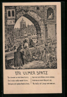 Künstler-AK Ulm A. D., Der Ulmer Spatz Mit Spruch  - Ulm
