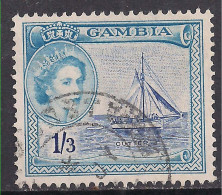 Gambia 1953 - 59 QE2 1/-3d Cutter Used SG 178 ( B698 ) - Gambia (...-1964)