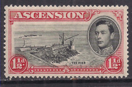 Ascension Island 1938 KGV1 1 1/2d Black & Vermilion MM SG 40 ( J316 ) - Ascension