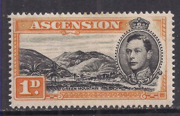 Ascension Island 1938 KGV1 1d Black & Orange MM SG 39 ( H1241 ) - Ascension