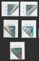 Yemen 1964 Astronauts & Spacecraft Set Of 5 Imperforate Corrner Marginal Singles MNH - Yemen