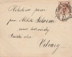 Stempel: Königliche Weinberge 1897 Kral. Vinohracy Nach Velvary - Storia Postale