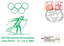 XIII. Olympische Winterspiele Lake Placid 1980 - Ganzsache - Eislauf-Wissen/Sieg - Lettres & Documents