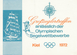 Olympische Spiele Kiel 1972: Großseglertreffen - Boot 1973-Ganzsache - Covers & Documents