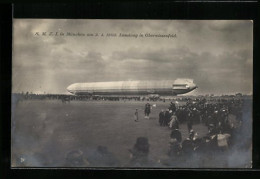 AK Zeppelin SMZI In München 1909, Landung In Oberwiesenfeld  - Dirigeables