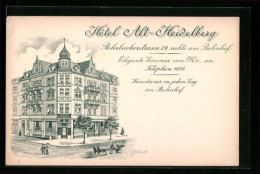 Lithographie Heidelberg, Hotel Alt-Heidelberg In Der Rohrbacherstrasse 29  - Heidelberg