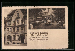 AK Blume-Hann. Münden, Gasthaus Zur Hafenbahn Mit Terrasse  - Hannoversch Muenden